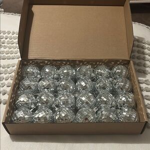 Set of Silver Disco Ball Ornaments